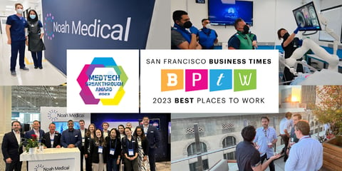 Noah Medical Continues Momentum, Named Both “Best Healthcare Robotics Company” and a “Bay Area Best Places to Work”